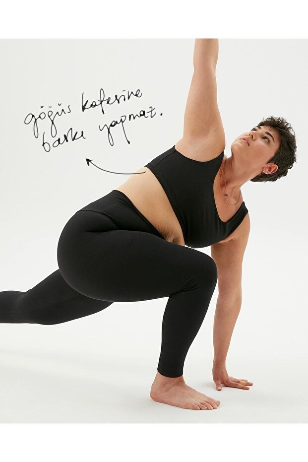 Black Organic Cotton Low Back Bra Back Low Cut Yoga Sports Bra