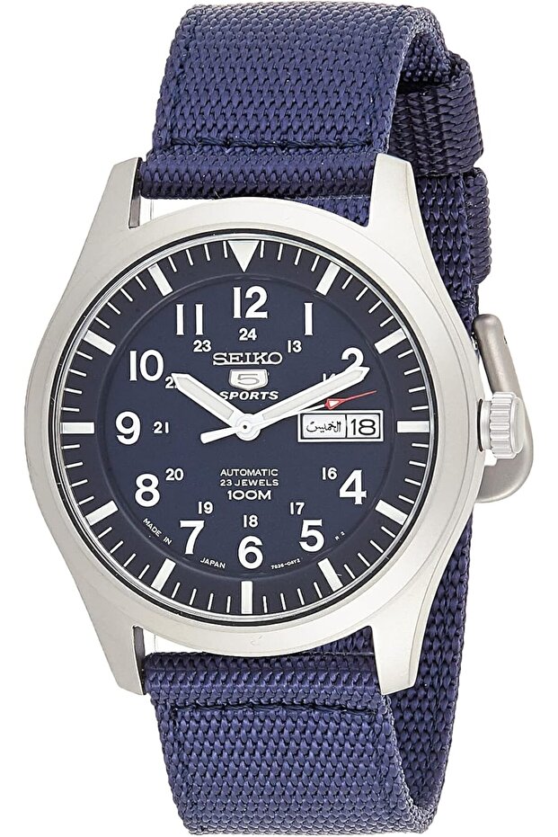 5 Sports SNZG11J1 Automatic Men's Watch Blue Dial, Blue Nylon Strap, 42mm, Day-Date