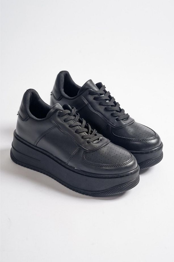 Siyah - Air Yüksek Taban Sneaker Ayakkabı - 2