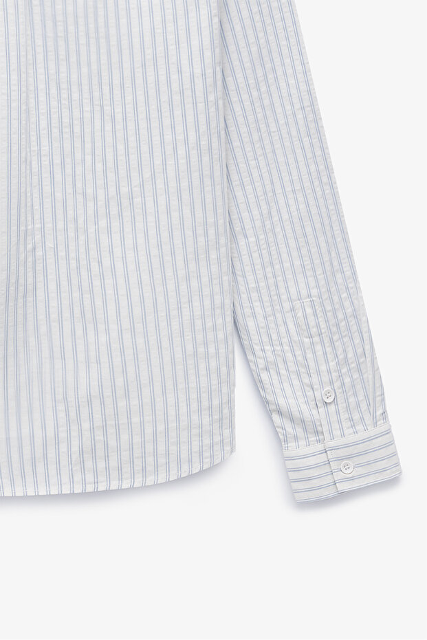 Oversize Çizgili Gömlek - 6