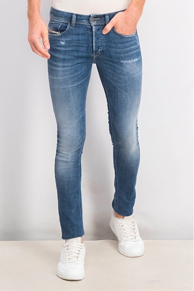 Men Skinny Fit Wash Stretchable Denim, Blue