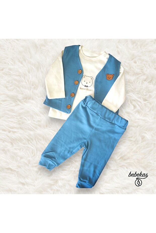 Yelekli Erkek Bebek Takım - 1