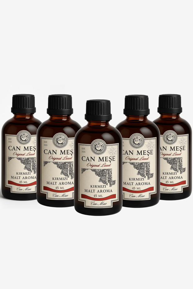 5 Adet Tek Kullanımlık Kırmızı Malt Aroma - Orijinal Lezzet - 5x45ml (HER BİRİ 1 LİTREYE UYUMLUDUR) - 1