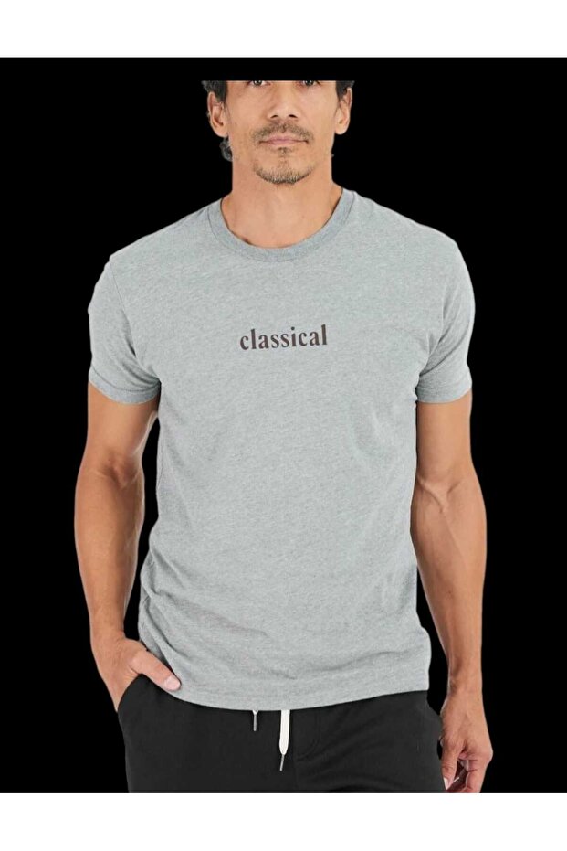 Unisex Oversize Printed Basic Crew Neck T-Shirt