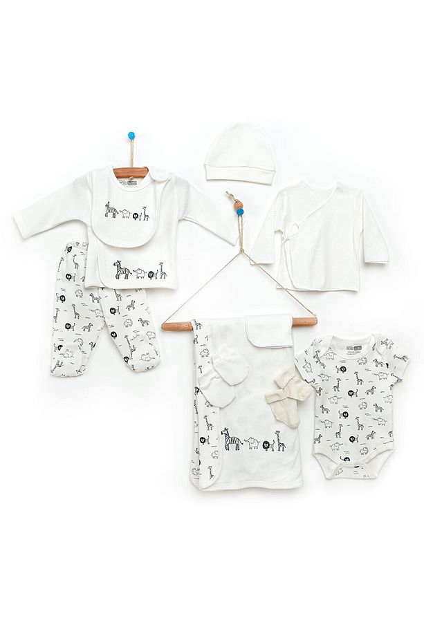 HelloBaby Yenidoğan Organik 10 Parça Set Hastane Çıkışı ERKEK (10lu) - 1