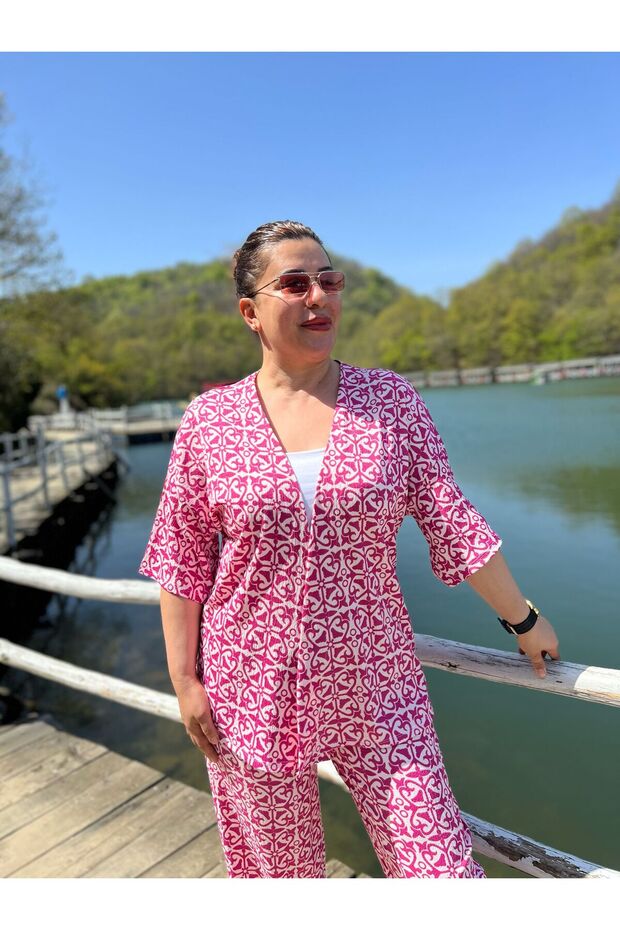 Large Size Kimono & Pants Knitted Set - 6