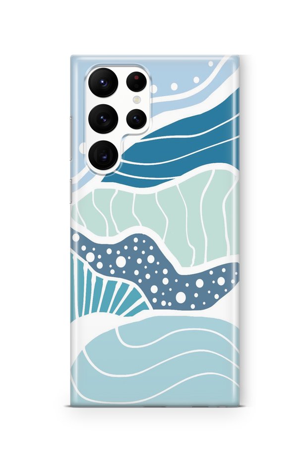 حافظة شفافة مطبوعة بتصميم Rogue Waves متوافقة مع هاتف Samsung Galaxy S22 Ultra