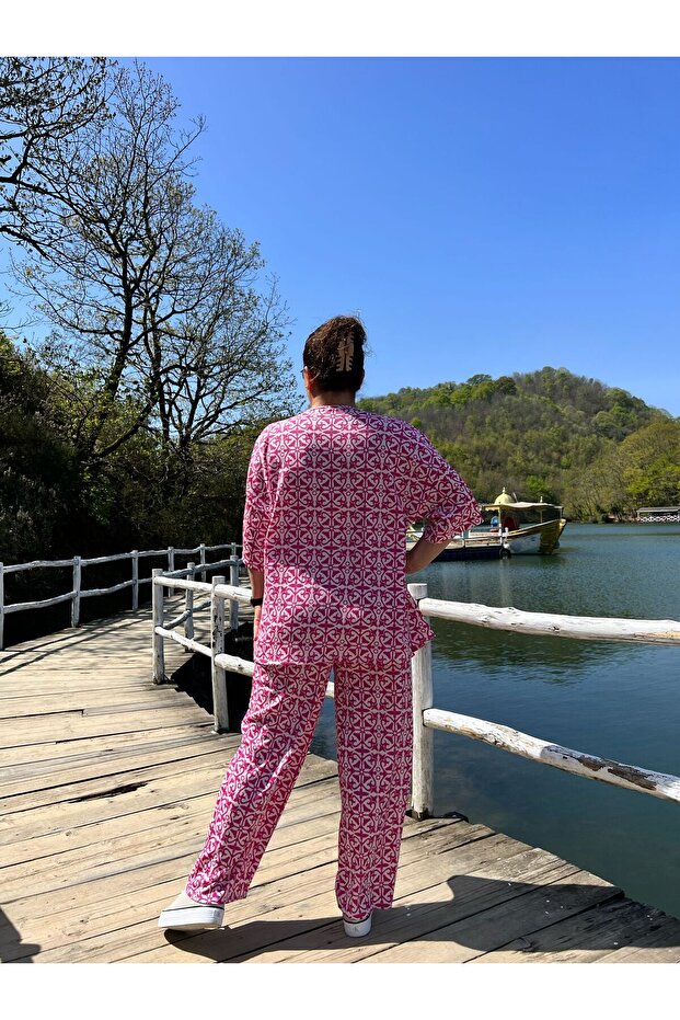 Large Size Kimono & Pants Knitted Set - 4