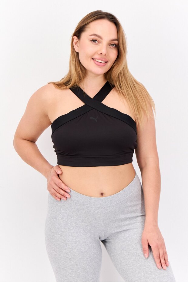 Women Sportswear Fit Sleeveless Padded Training Sport Bra, Black