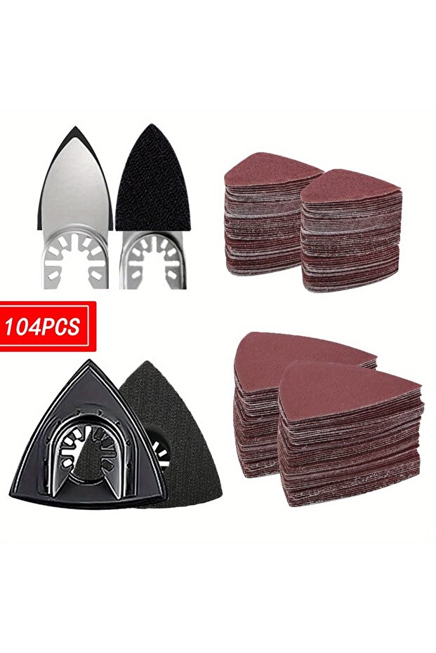104pcsMLTMPA26 Upgrade Your Oscillating Tool With This 104pcs Sanding Pads Kit - 100Pcs Sandpaper Fo