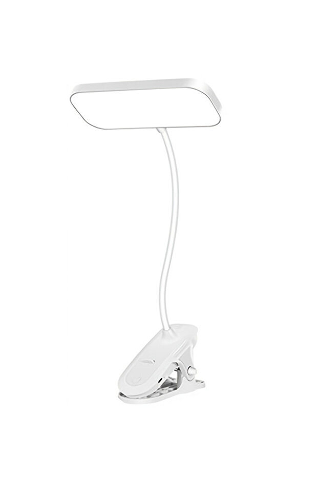 WHITE Clamp LED rechargeable table lamp Convenient Desk Lamp usb charging - 7