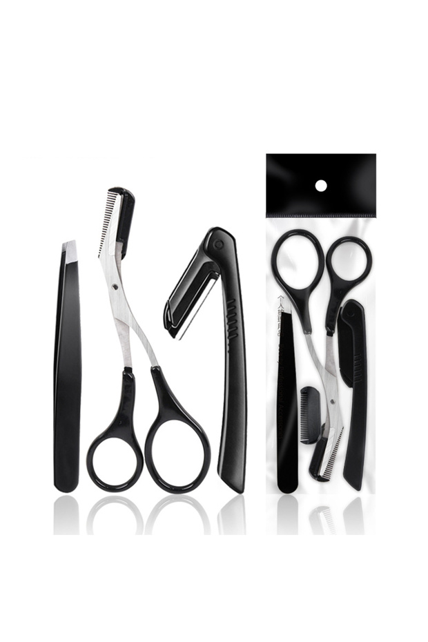 3 in 1 3-11PCS Eyebrow Trimmer Set Scissors Tweezers Eyebrow Razor Scraping Eyebrow Comb Razor Eyebr - 1