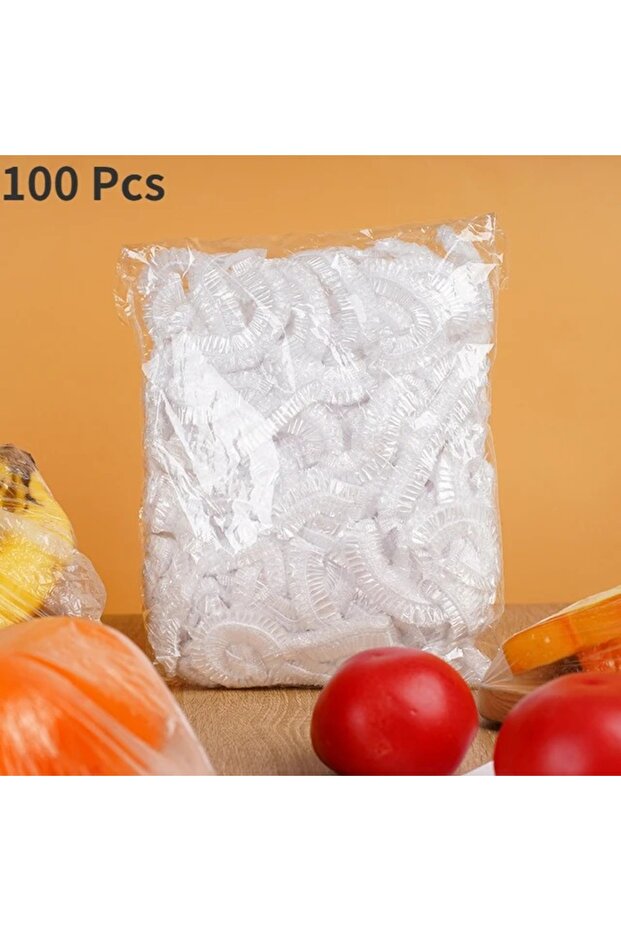 100pcs Disposable Food Cover Saran Wrap Bowel Cover Food Grade Fresh-keeping Plastic Bag Kitchen Sto
