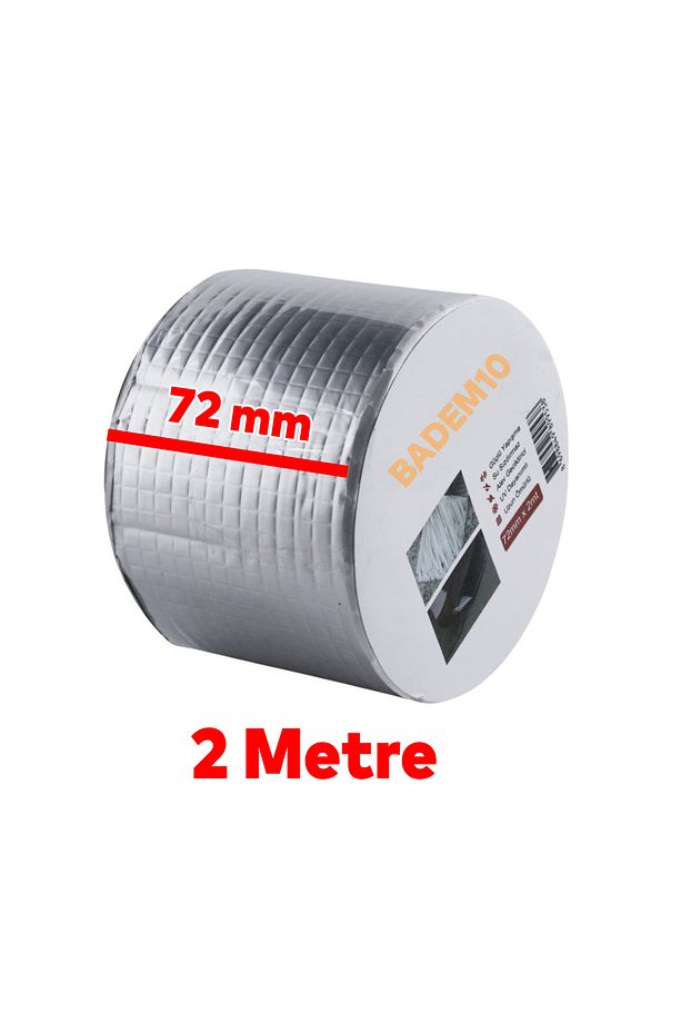3 Adet Çatı İzolasyon (72 mm X 2 MT) Su Sızdırmazlık Yalıtım Çamur Boru Sakız Tamir Bant Bandı - 2
