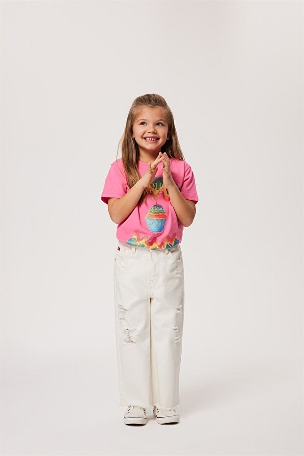 Maldives girl's jean pants white jean