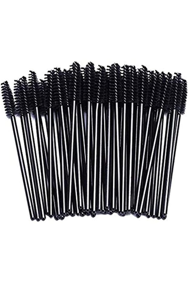 Eyelash Mascara Applicator Disposable Brush (100 Pieces, Black)