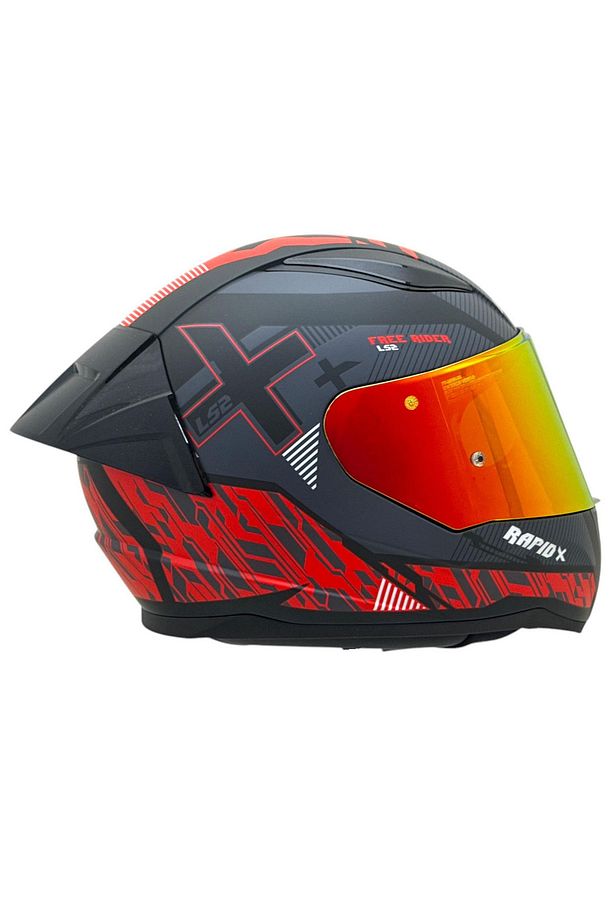 RAPID 2 XTREET MAT SİYAH-KIRMIZI KASK FULL SET - 4