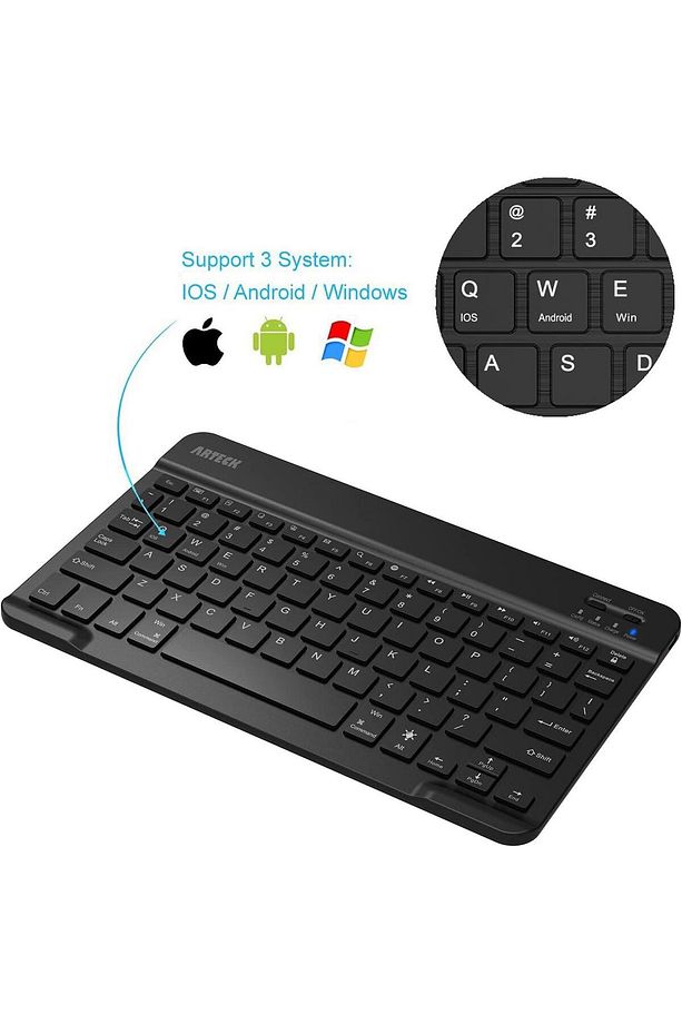 Bl30 7 Renk Bluetooth Kablosuz Türkçe Klavye - Android Ios Windows Uyumlu - Şarjlı - 10 Inç - 2