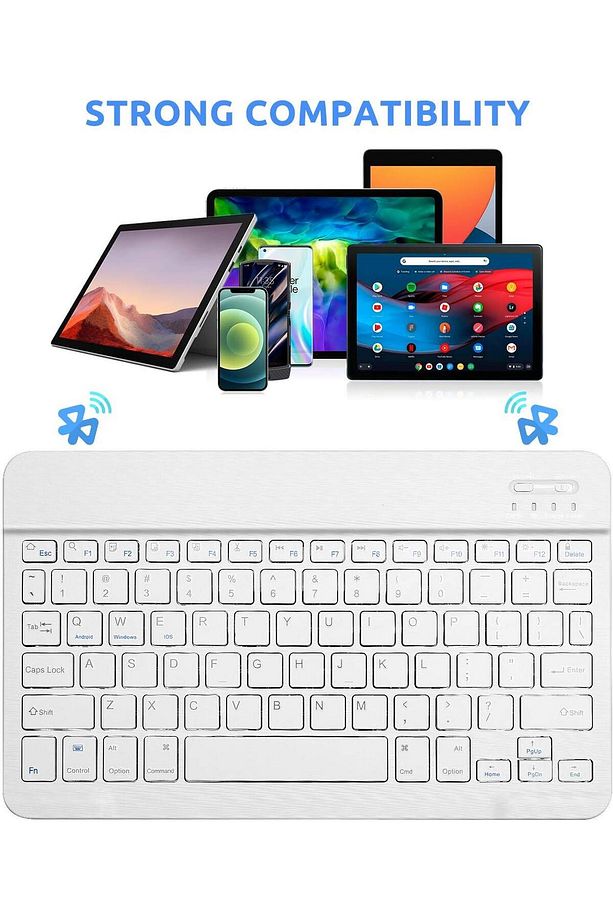 Bl30 Bluetooth 10 Inç Ios Windows Android Uyumlu Kablosuz Klavye - Türkçe - Şarjlı - Sessiz - 4