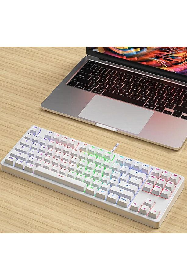 Leaven K870 Blue Switch Mekanik Gaming Oyun Klavyesi Rgb 61 Key Mavi Tuş Type-c Klavye Beya - 3