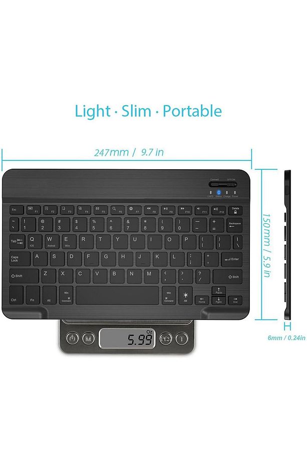 Bl30 7 Renk Bluetooth Kablosuz Türkçe Klavye - Android Ios Windows Uyumlu - Şarjlı - 10 Inç - 6