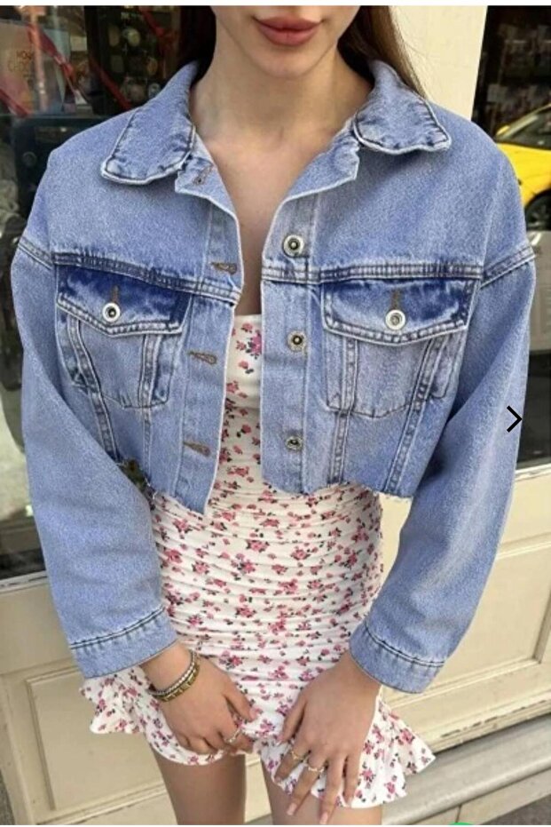 Short Crop Denim Women's Jacket