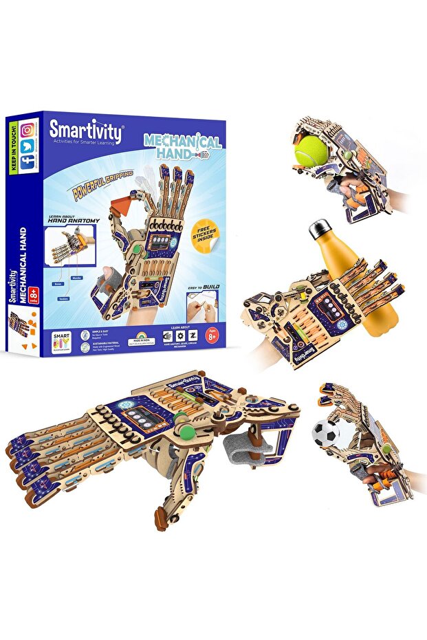Mechanical Hand Set Educational Diy Toy, Blue/beige