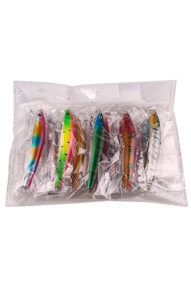 10 Adet 10cm 9gr Minnow Sahte Olta Yem Seti Rapala 1m Derinlik 10 Farklı Renk Karbon Çelik - 7