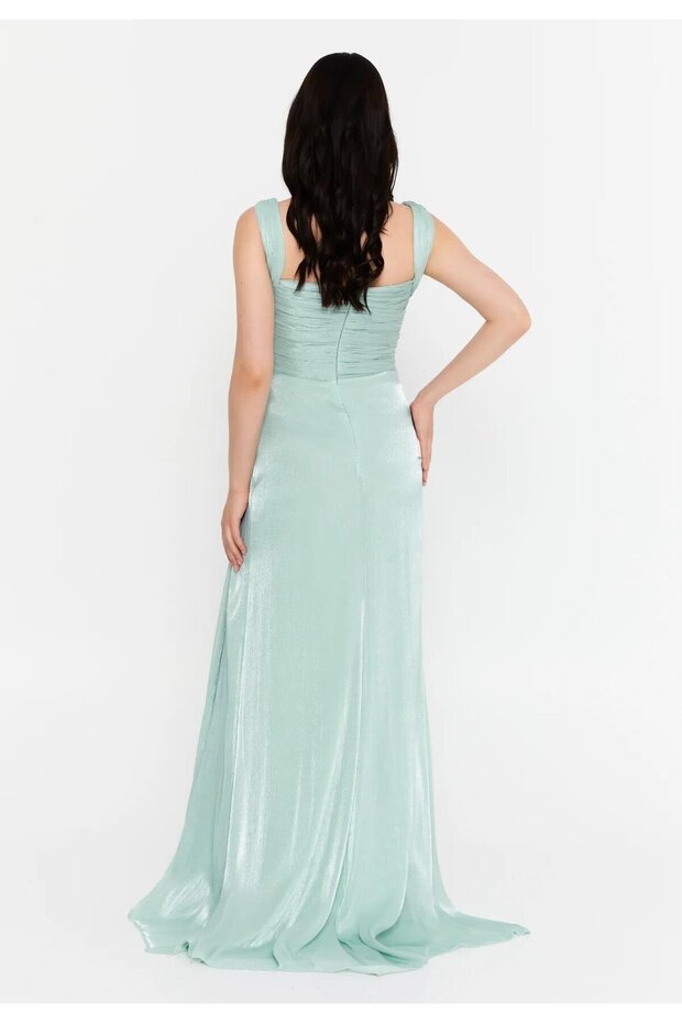 6053ŞİF ŞİFON ELBİSE - 5