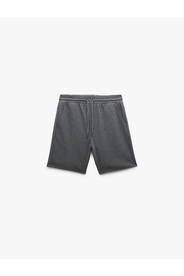 Cep Detaylı Beli Bağcıklı Basic Spor Şort - 3