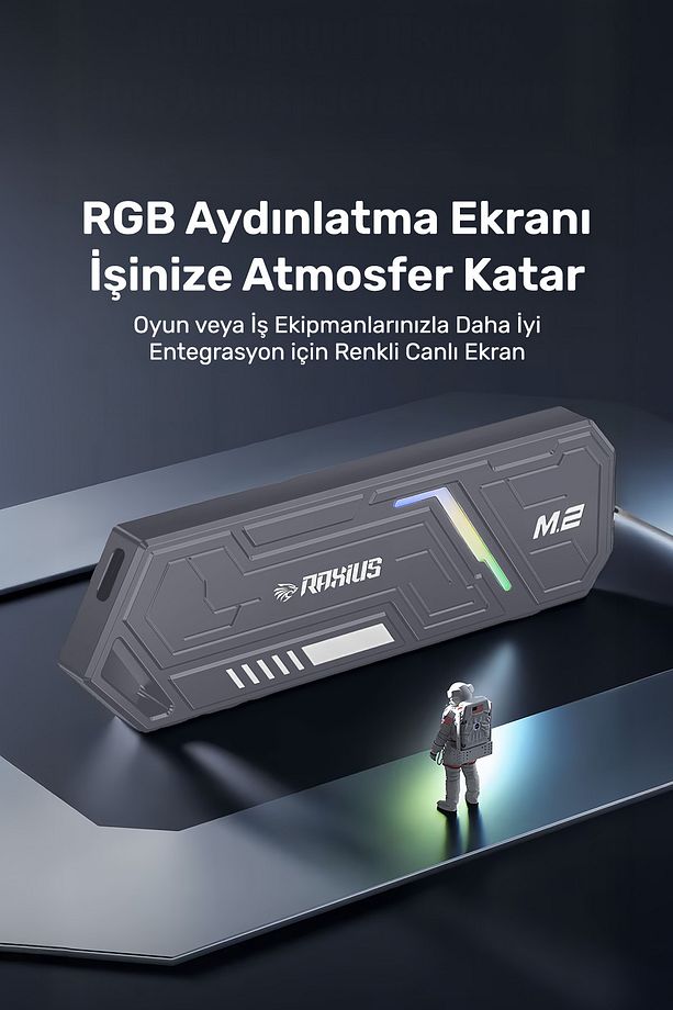 DK03 USB-A/Type-C Kablolu RGB 1TB 22x80 M.2 NVMe Taşınabilir Harici SSD - 6