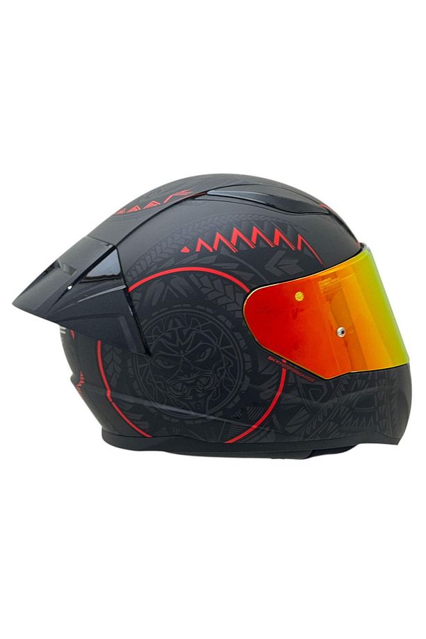 RAPID 2 TAKAROA MAT SİYAH-KIRMIZI KASK FULL SET - 4