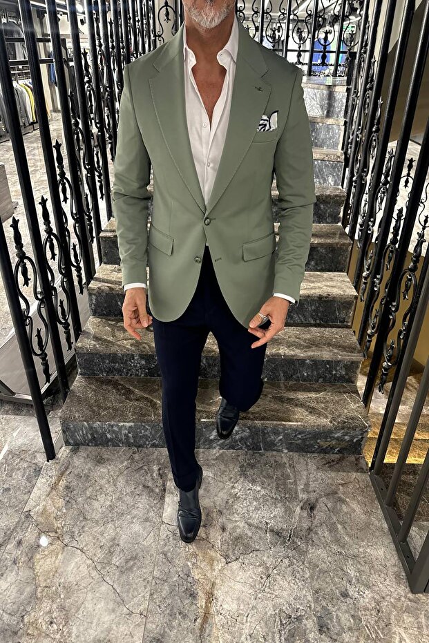 GENİŞ MONO YAKA CEKET - 2