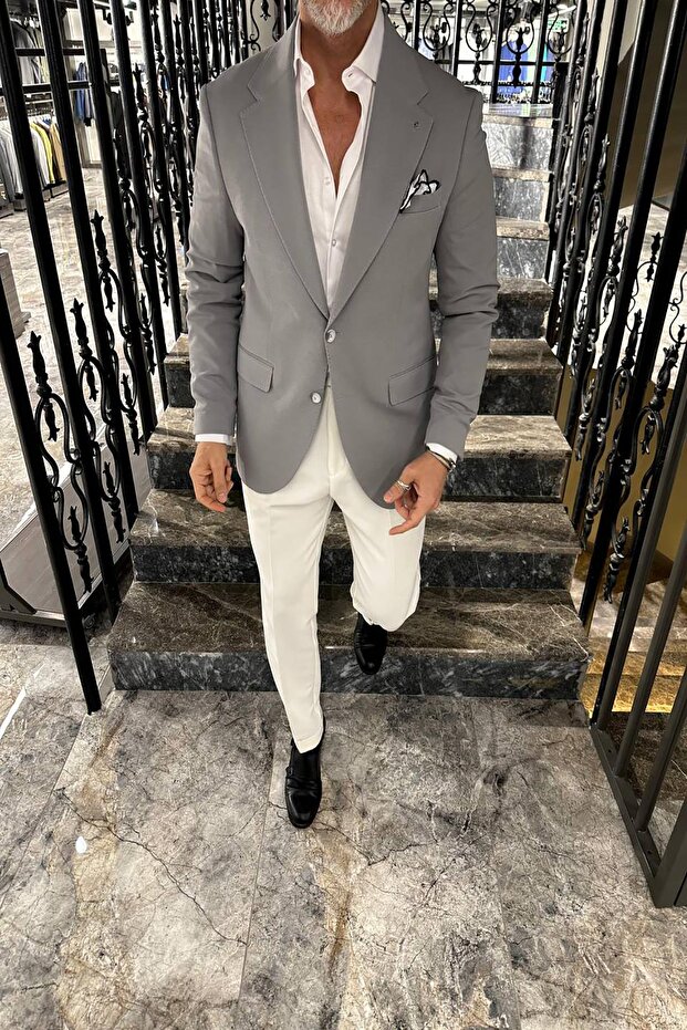 GENİŞ MONO YAKA CEKET - 3