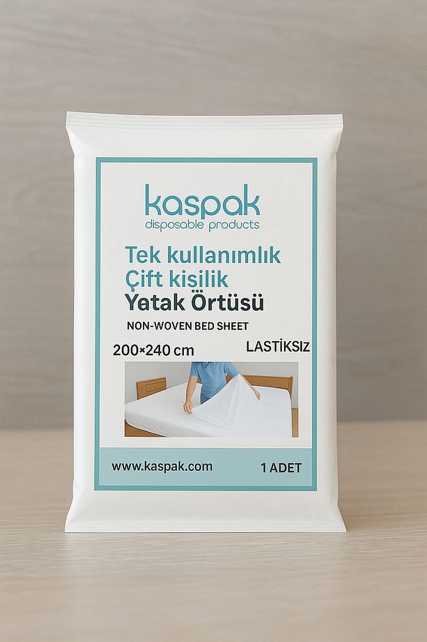 Tek kullanımlık yatak örtüsü çift kişilik lastiksiz 200*240cm 1 adet - 1