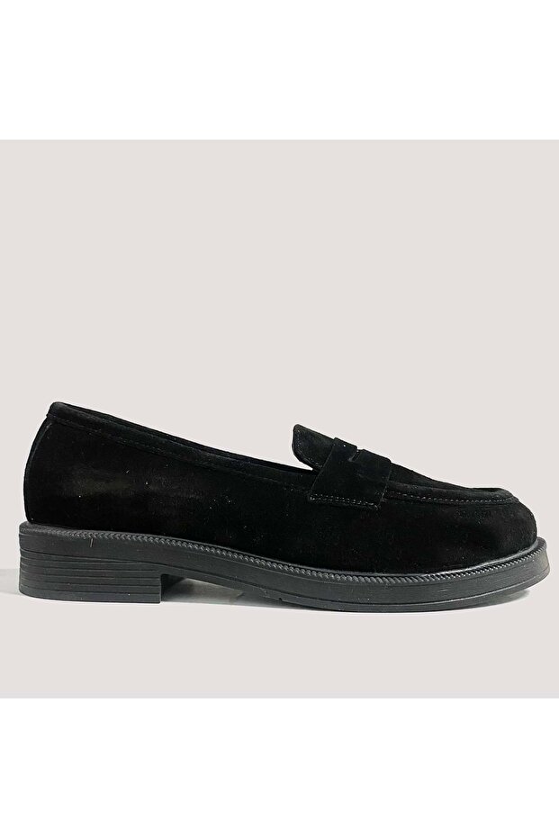 Women's Suede Leather Casual Shoes 250774 - Black - 36