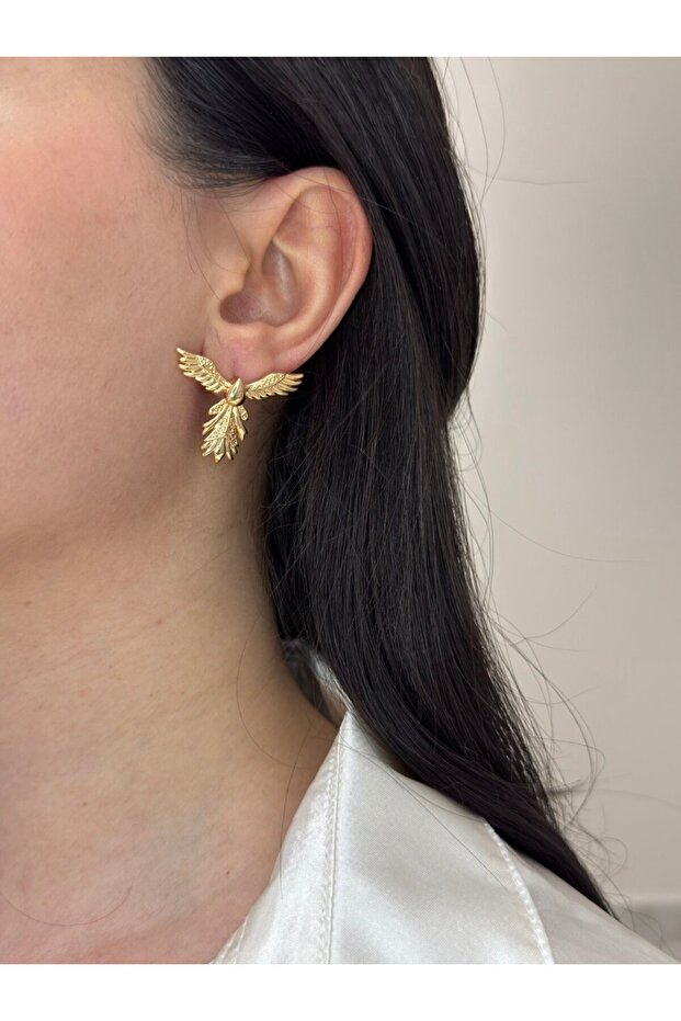 Smaragdulanka Bird Earrings Female Gold Earrings