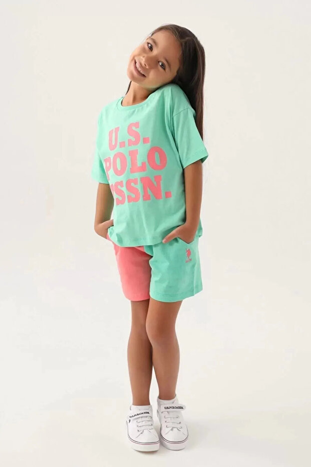 U.S. Polo Assn. Us1816 Girl's Licensed Shorts Set