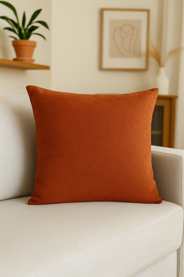 Luna Series Velvet Textured Cushion Cover - Red