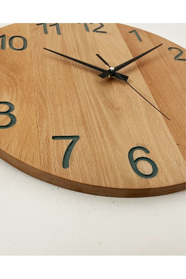Ahşap Minimalist Duvar Saati, Sessiz Duvar Saati, Duvar Dekorasyonu, Bohem Hediyelik - 1