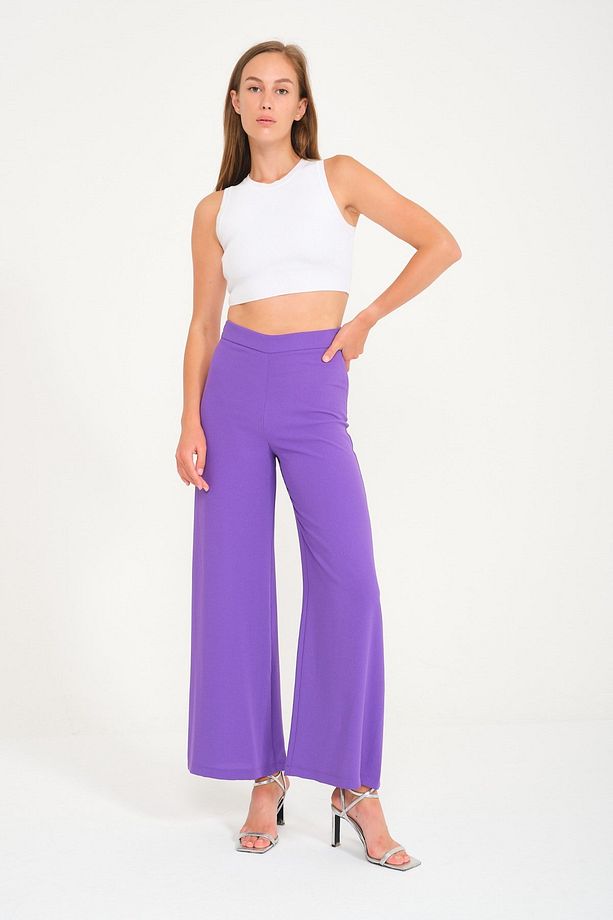 Mor Krep Bol Pantolon 5200 - 1