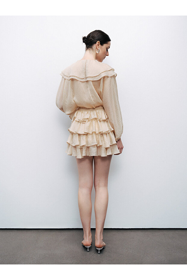 Fırfırlı Mini Etek - 4