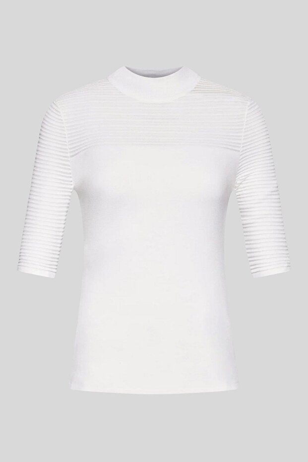 Kadın Örme Bluz Beyaz - 5