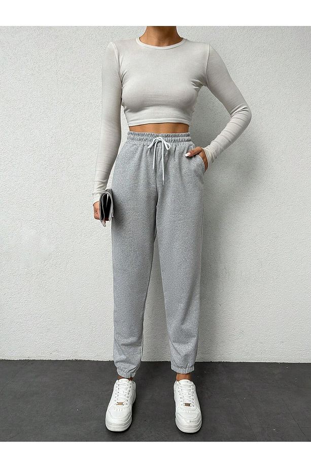 Yüksek Belli Jogger Yazlık Eşofman Altı - 3