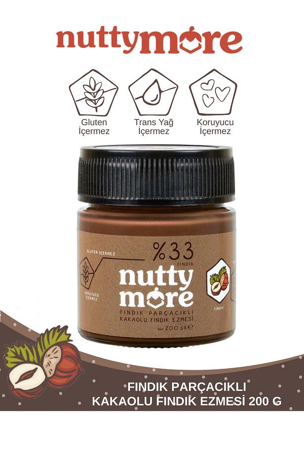 Abdurrahman Tatlıcı Tadıbu 330 gr & Nutty More %33 Fındık Parçacıklı Fındık Ezmesi ve Kakaolu Fındık - 3