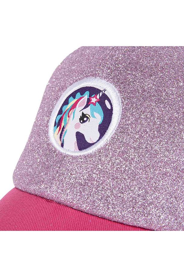 Milk&moo Ayris 7-10 Yaş Kız Şapkası - Unicorn Temalı, Simli, Pembe-mor, Ayarlanabilir Yazlık - 4