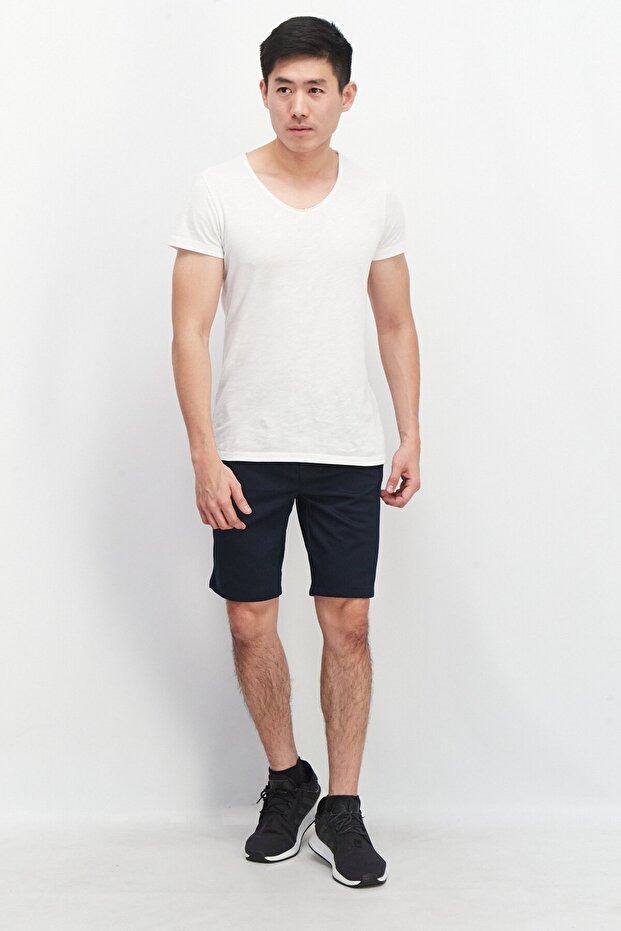 شورت رجالي سادة، أزرق داكن - 2