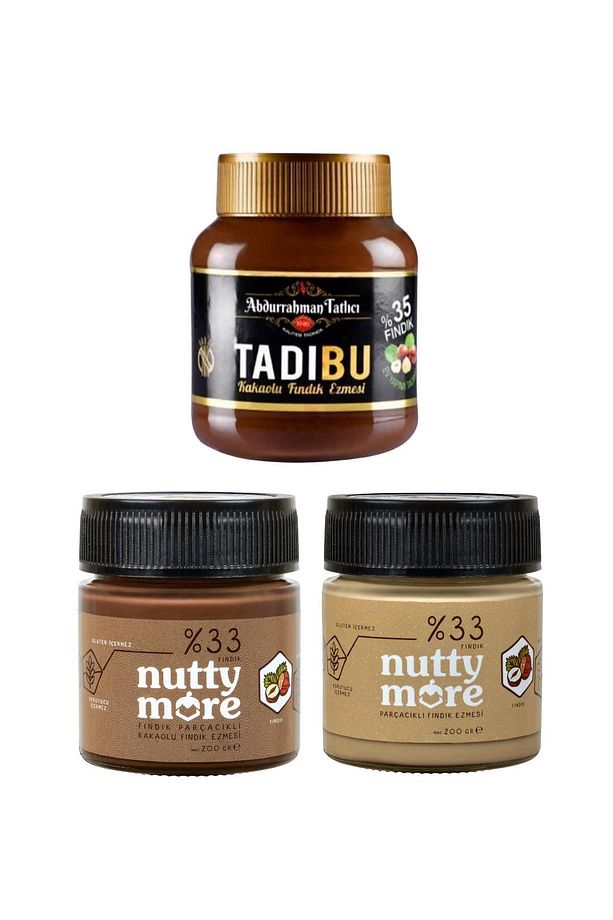 Abdurrahman Tatlıcı Tadıbu 330 gr & Nutty More %33 Fındık Parçacıklı Fındık Ezmesi ve Kakaolu Fındık - 1
