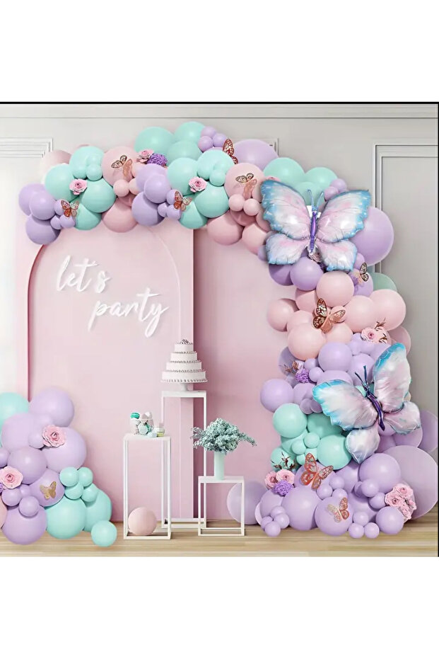 Macaron Mint Pink Lilac Balloon Chain Set of 100