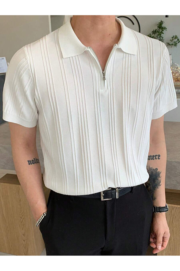Premium Polo T-Shirt Zipper Wide Cut